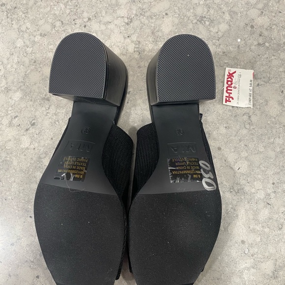 Chunky 3” Heel Slides size 9.5 Black open toe slip on shoes by MIA - Picture 5 of 9